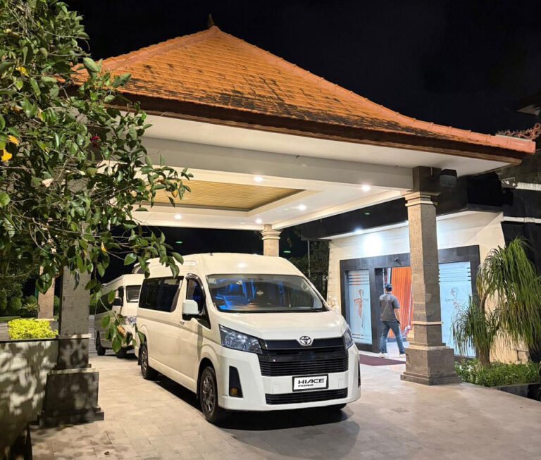 Clean Toyota Hiace Premio van with professional driver - Toyota Hiace Premio Rental Bali